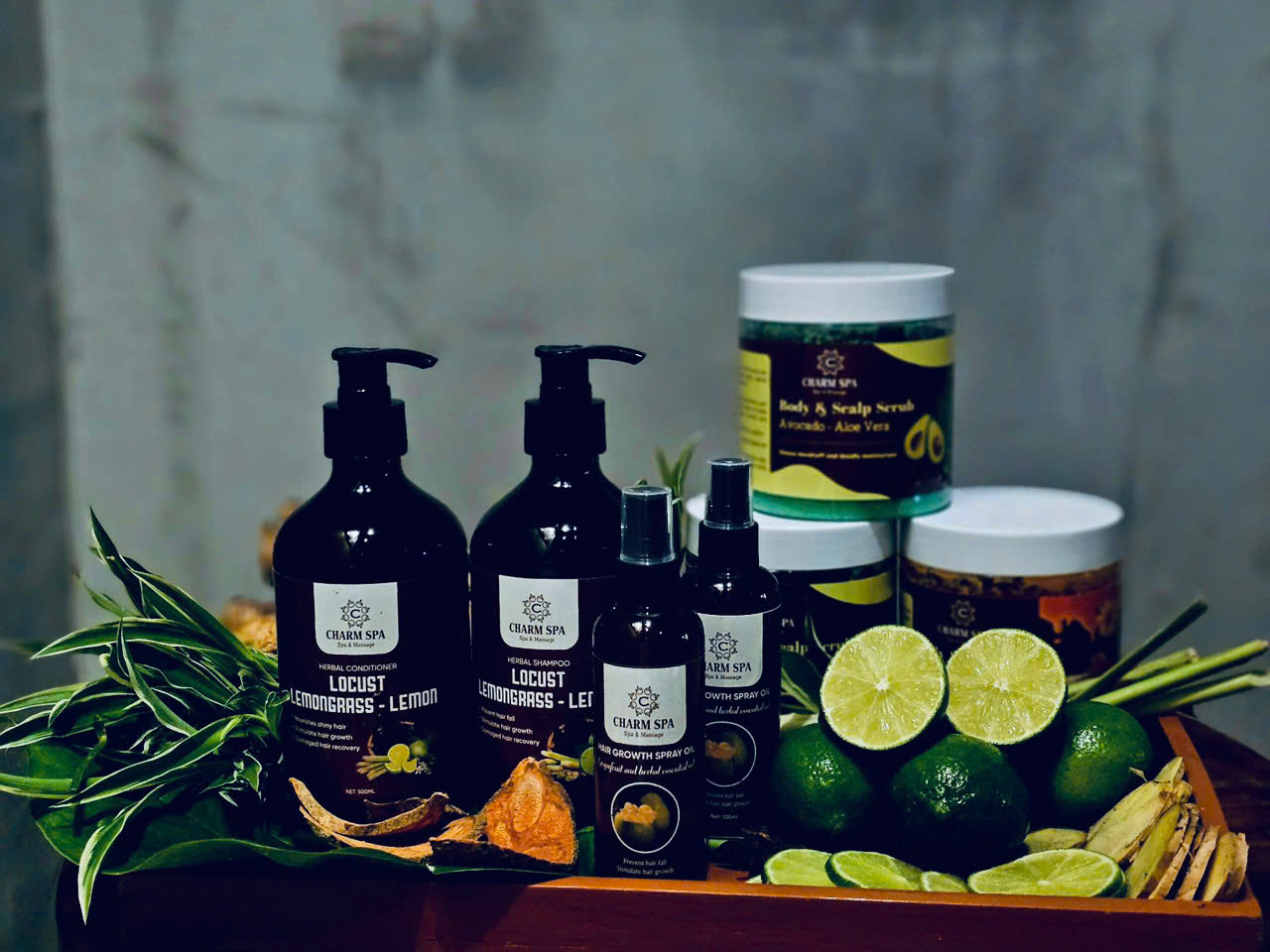 bộ dầu gội dưỡng sinh nhà Charm spa Đà Lạt