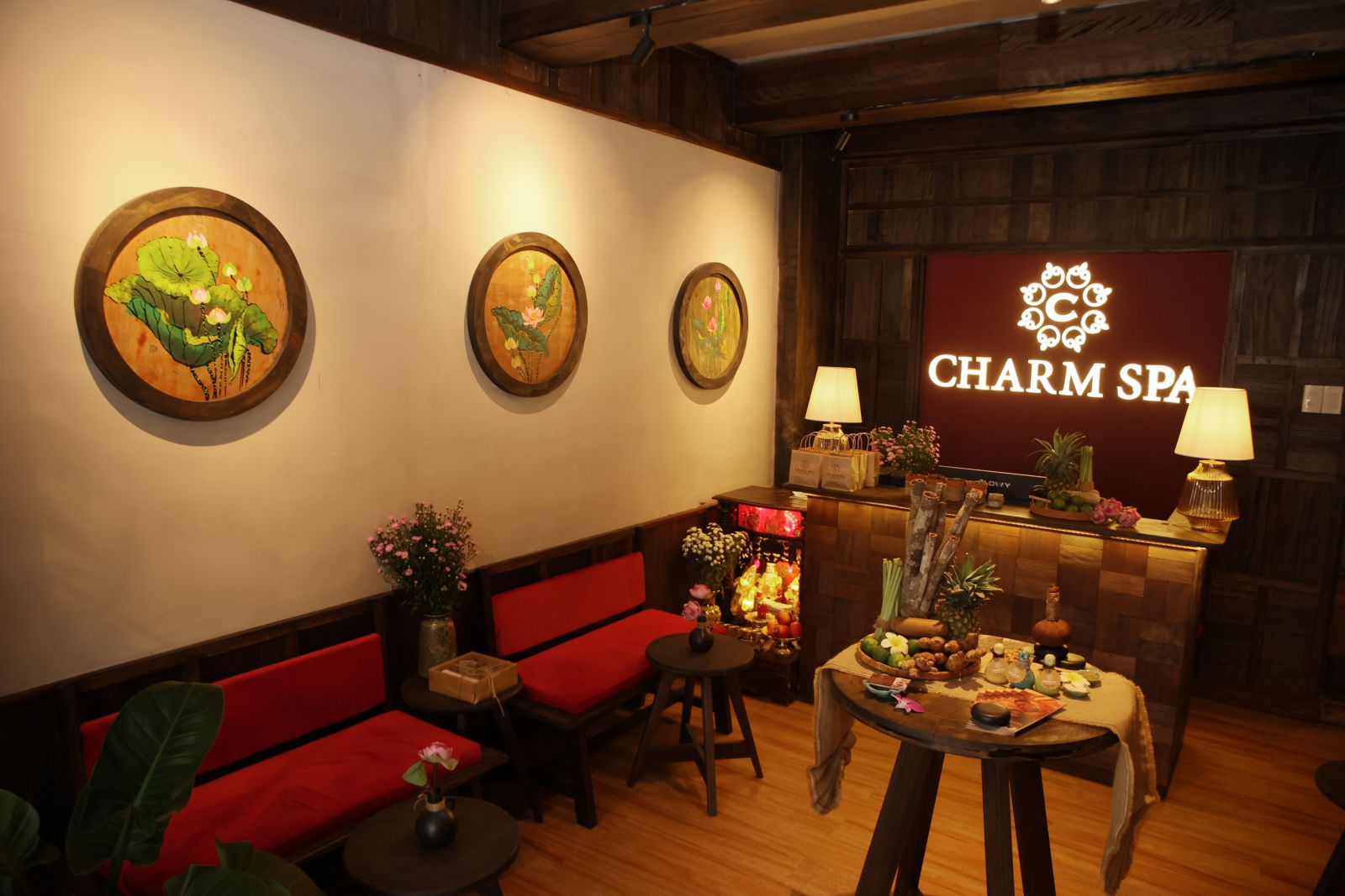 khu vực tiếp  khách Charm spa